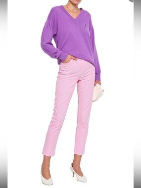 Sandro Pastel Pink Skinny High-Rise Jeans
